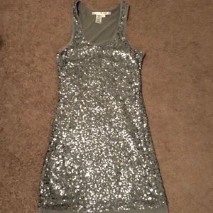 MAX STUDIO silver sequin mini dress